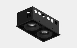Корпус светильника потолочный встраиваемый поворотный,Черный, IP20, COMBO-CRD2-BL